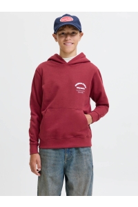 jack en jones boys JORMEADOWS SWEAT HOOD JNR tibetan red