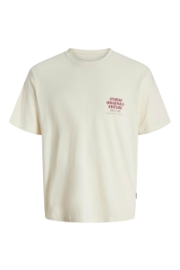 jack en jones boys JORMEADOWS TYPO TEE SS CREW NECK JN: antique white