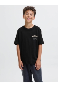 jack en jones boys JORMEADOWS TYPO TEE SS CREW NECK JN: black