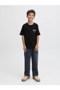 jack en jones boys JORMEADOWS TYPO TEE SS CREW NECK JN: black