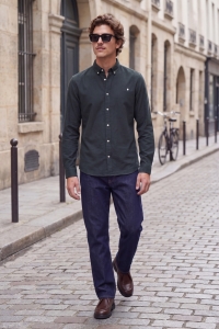 Jack and Jones JPRBLUBLAKE PIQUE DETAIL L/S SHIRT pineneedle