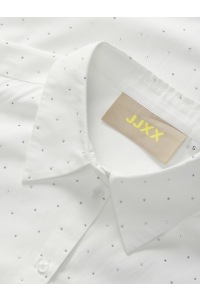 JACK&JONES ORIGINALS JXBELLA RLX SHINE LS SHIRT WVN blanc de blanc/silver rhinestone