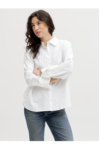 JACK&JONES ORIGINALS JXBELLA RLX SHINE LS SHIRT WVN blanc de blanc/silver rhinestone