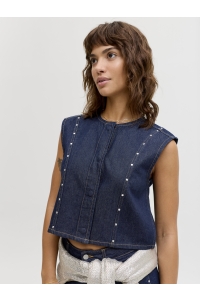 JACK&JONES ORIGINALS JXMAE WAISTCOAT R295 DNM dark blue denim