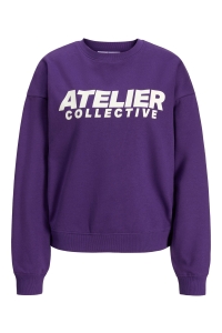 JACK&JONES ORIGINALS JXJACKIE LS RLX PRINT CREW SWT petunia/atelier