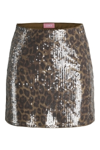 JACK&JONES ORIGINALS JXIZZY SEQUIN SKIRT WVN toasted coconut/leo sequin