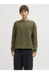 JACK%JONES PREMIUM JPRBLASIMON STRUCTURE KNIT CREW NEC: beech