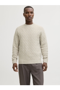 JACK%JONES PREMIUM JPRBLASIMON STRUCTURE KNIT CREW NEC: silver lining/melange