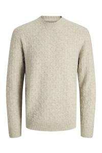 JACK%JONES PREMIUM JPRBLASIMON STRUCTURE KNIT CREW NEC: silver lining/melange