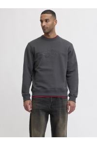 JACK&JONES ORIGINALS JORBLEECKER BRANDING SWEAT CREW BF asphalt/org