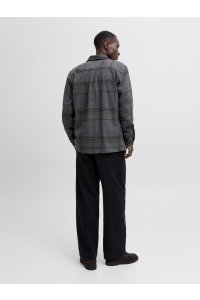 JACK%JONES PREMIUM JPRRAYLE MELANGE CHECK L/S OVERSHIR: dark grey