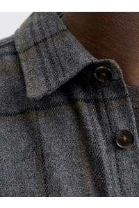 JACK%JONES PREMIUM JPRRAYLE MELANGE CHECK L/S OVERSHIR: dark grey