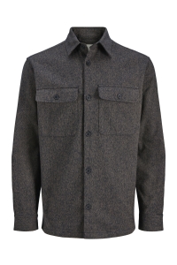 JACK%JONES PREMIUM JPRRAYLE MELANGE SOLID L/S OVERSHIR: black