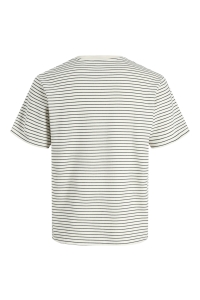 JJEDOVER STRIPED TEE SS CREW NECK S: antique white