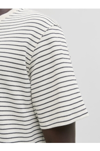 JJEDOVER STRIPED TEE SS CREW NECK S: antique white