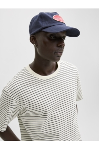 JJEDOVER STRIPED TEE SS CREW NECK S: antique white