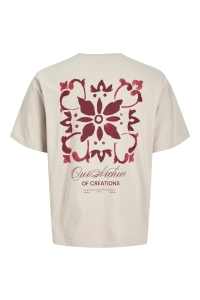 Jack and Jones JJART PRINT TEE SS CREW NECK moonbeam