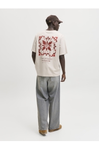 Jack and Jones JJART PRINT TEE SS CREW NECK moonbeam