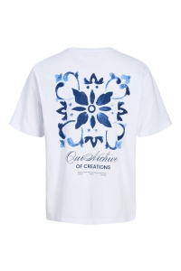 Jack and Jones JJART PRINT TEE SS CREW NECK bright white