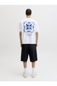 Jack and Jones JJART PRINT TEE SS CREW NECK bright white