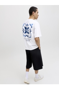 Jack and Jones JJART PRINT TEE SS CREW NECK bright white