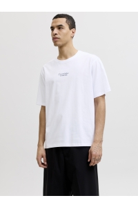 Jack and Jones JJART PRINT TEE SS CREW NECK bright white