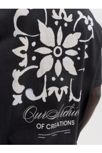 Jack and Jones JJART PRINT TEE SS CREW NECK black