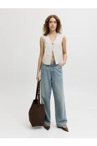 Jack and Jones JXSIVA STRUCTURED VEST TLR feather gray/white melange