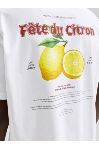Jack and Jones JJLEMON TEE SS CREW NECK bright white