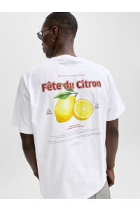 Jack and Jones JJLEMON TEE SS CREW NECK bright white