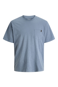 JJEDOVER SLUB TEE SS NOOS blue mirage