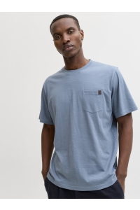 JJEDOVER SLUB TEE SS NOOS blue mirage