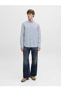 JJESUMMER LINEN BLEND SHIRT L/S SN celestial blue