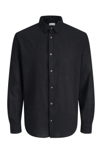 JJESUMMER LINEN BLEND SHIRT L/S SN black