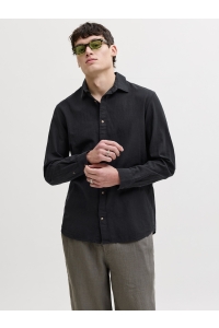 JJESUMMER LINEN BLEND SHIRT L/S SN black