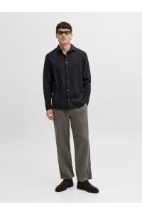 JJESUMMER LINEN BLEND SHIRT L/S SN black