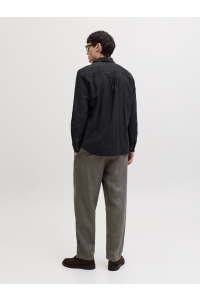 JJESUMMER LINEN BLEND SHIRT L/S SN black