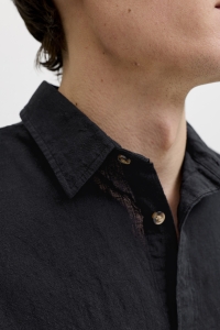 JJESUMMER LINEN BLEND SHIRT L/S SN black