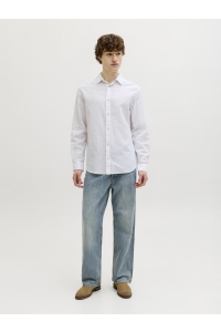 JJESUMMER LINEN BLEND SHIRT L/S SN white