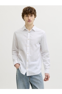 JJESUMMER LINEN BLEND SHIRT L/S SN white