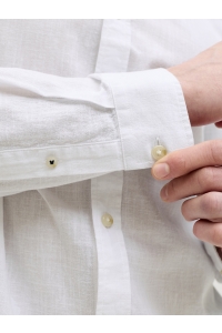 JJESUMMER LINEN BLEND SHIRT L/S SN white