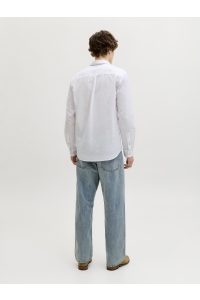 JJESUMMER LINEN BLEND SHIRT L/S SN white