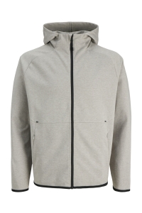 JJEBASE SWEAT ZIP HOOD SN light grey melange
