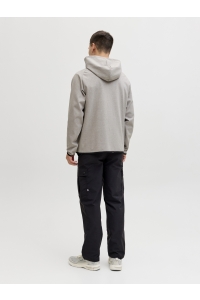 JJEBASE SWEAT ZIP HOOD SN light grey melange