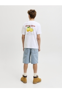 Jack and Jones boys JJLEMON TEE SS CREW NECK JNR bright white