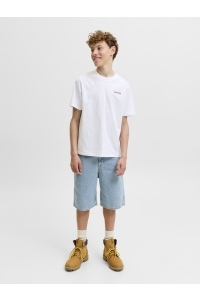 Jack and Jones boys JJLEMON TEE SS CREW NECK JNR bright white