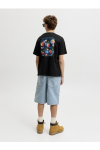 Jack and Jones boys JJLEMON TEE SS CREW NECK JNR black