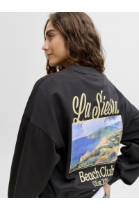 JACK&JONES ORIGINALS JXGIA LOOSE LS PRINT CREW SWT phantom/la siesta