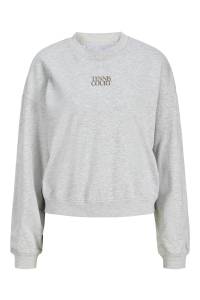 JACK&JONES ORIGINALS JXGIA LOOSE LS PRINT CREW SWT light grey melange/tennis court