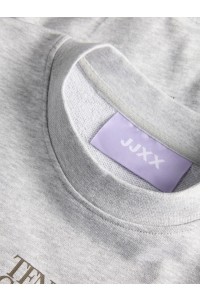 JACK&JONES ORIGINALS JXGIA LOOSE LS PRINT CREW SWT light grey melange/tennis court